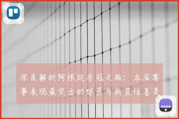 深度解析阿根廷夺冠之路:本届赛事表现最突出的球员与新星惊喜是谁?