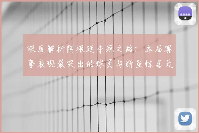 深度解析阿根廷夺冠之路：本届赛事表现最突出的球员与新星惊喜是谁？